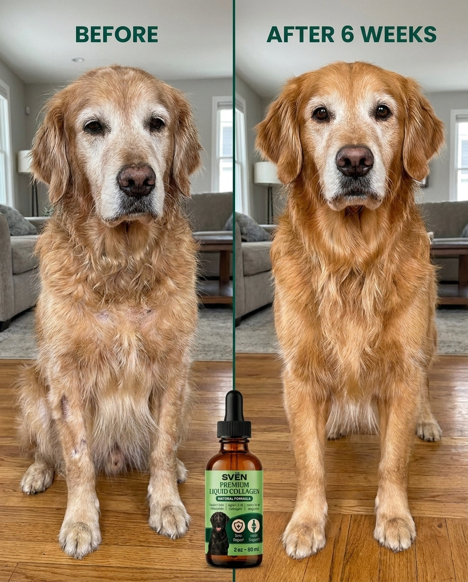 Dog coat before and after